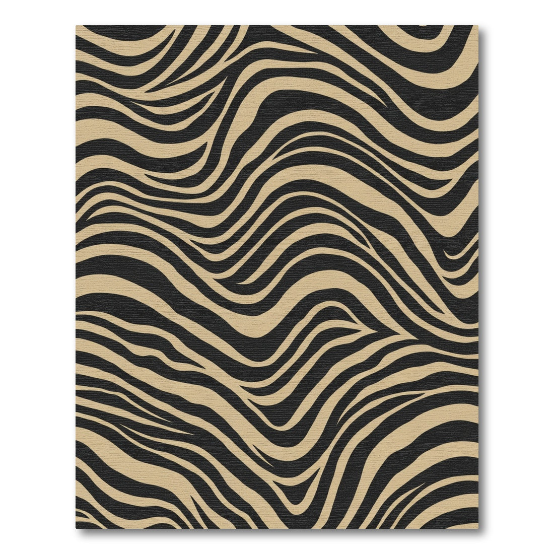 Tan Black Wave Animal Print Rug