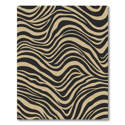 Tan Black Wave Animal Print Rug