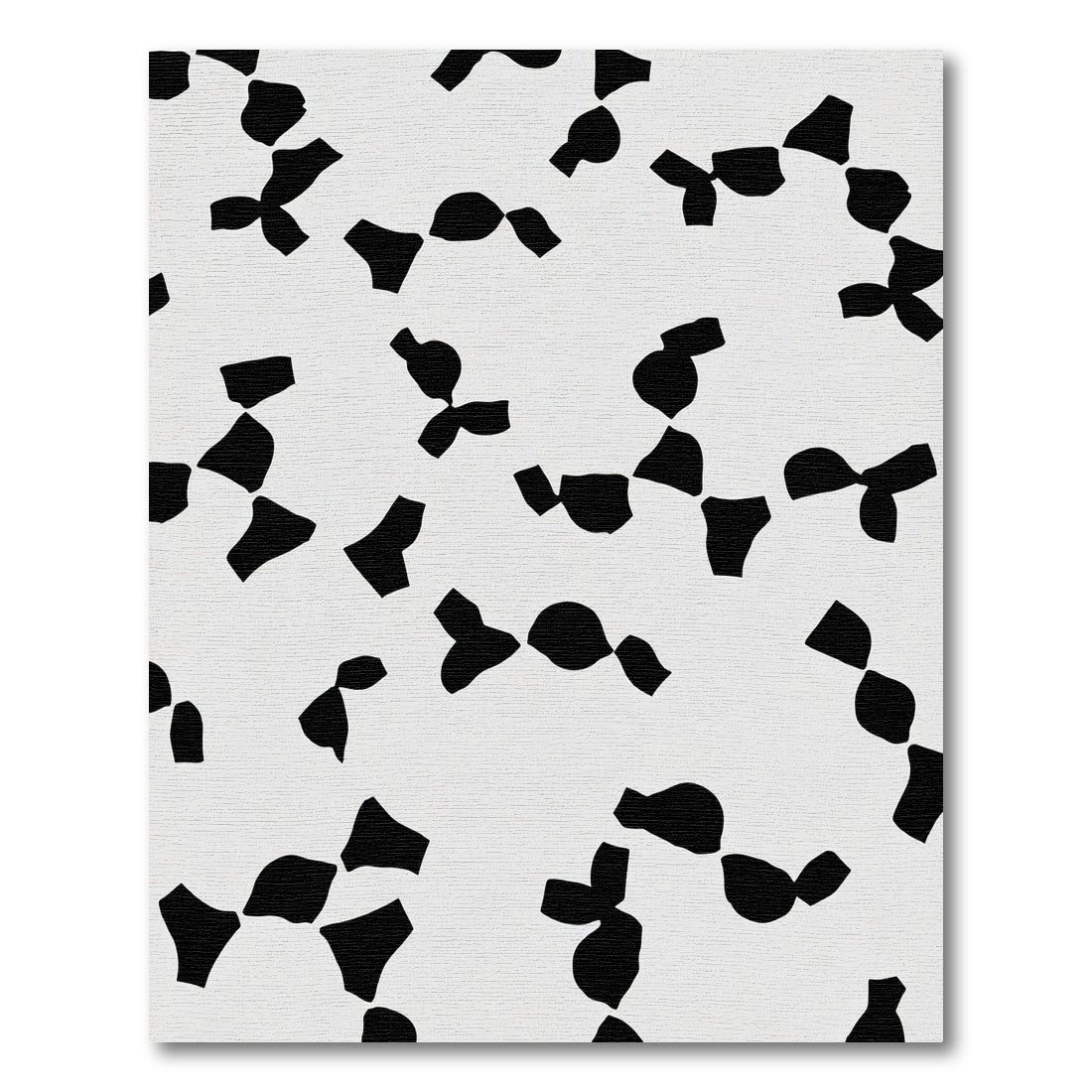 Modern Black White Abstract Shapes Rug