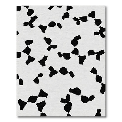 Modern Black White Abstract Shapes Rug