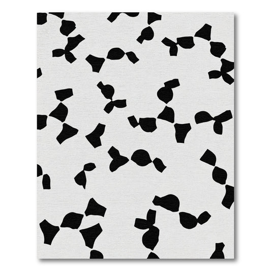 Modern Black White Abstract Shapes Rug