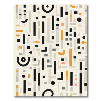Modern Geometric Labyrinth Abstract Rug