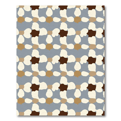 Muted Tones Abstract Organic Grid Rug