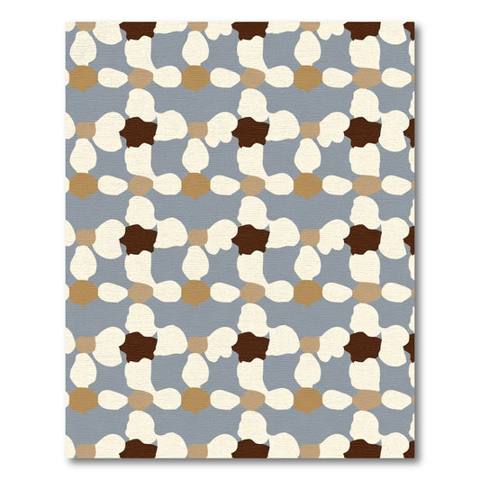 Muted Tones Abstract Organic Grid Rug