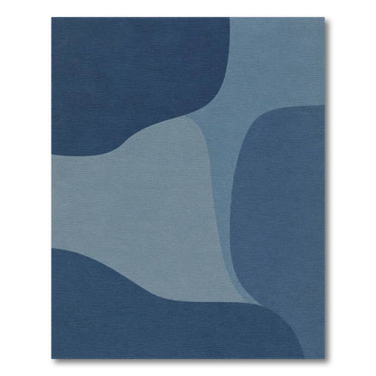 Flowing Blue Abstract Area Rug