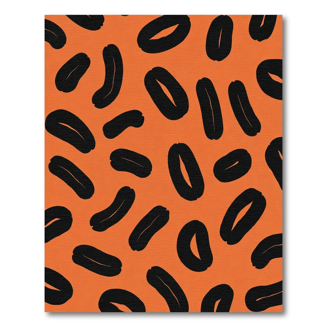 Bold Black Bean Orange Abstract Rug