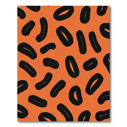 Bold Black Bean Orange Abstract Rug