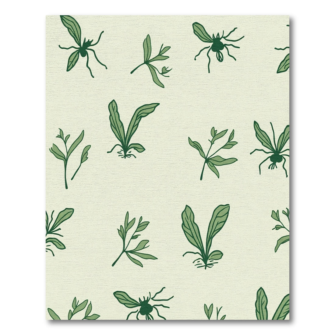 Green Nature Insects And Leaves Rug