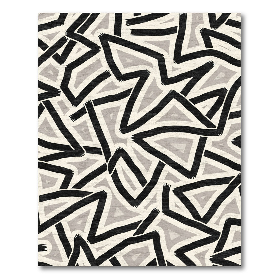 Bold Black Geometric Angles Rug
