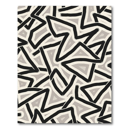 Bold Black Geometric Angles Rug