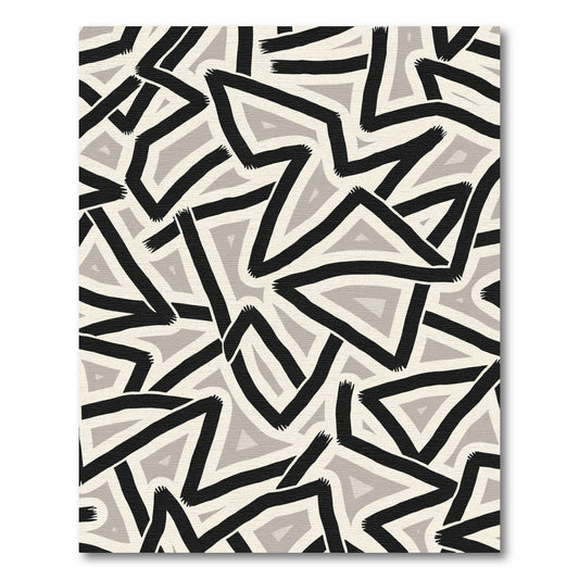 Bold Black Geometric Angles Rug