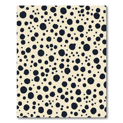 Cream Navy Polka Dot Scatter Rug