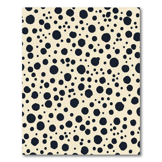 Cream Navy Polka Dot Scatter Rug