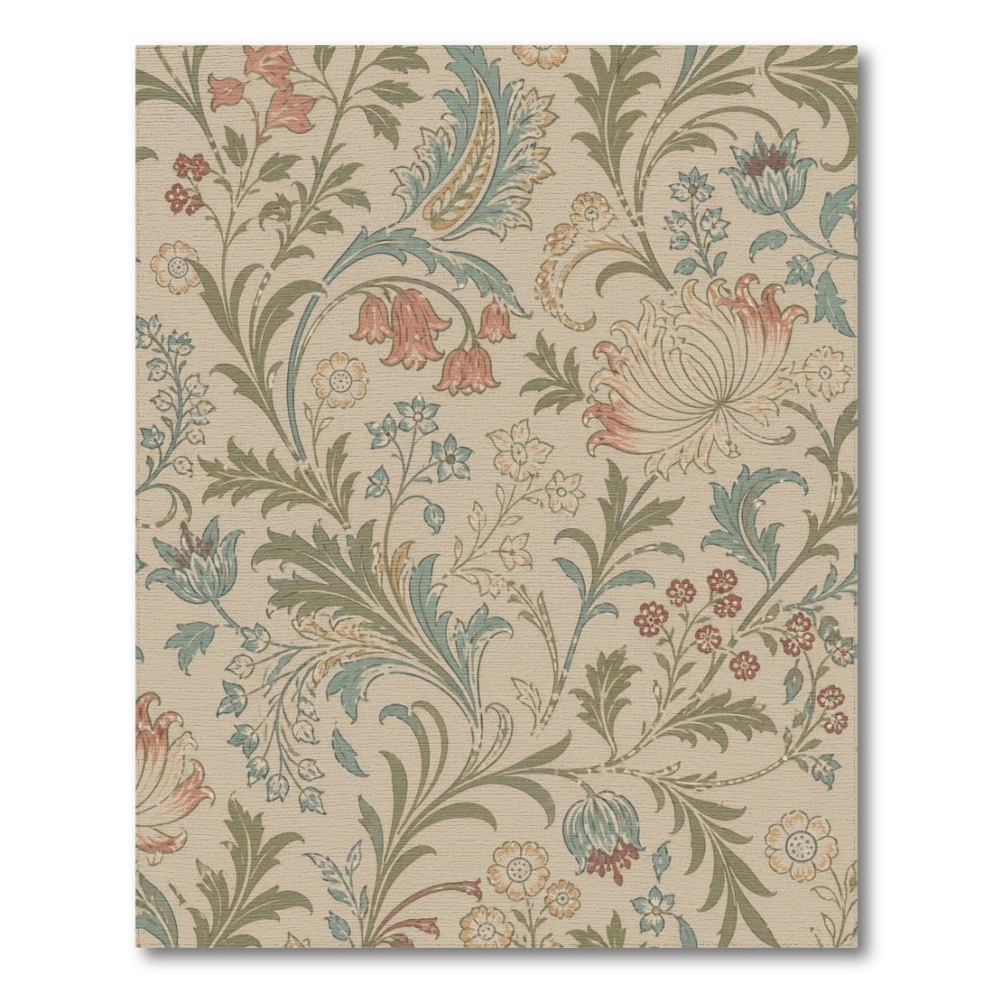 Vintage Floral Beige Area Rug