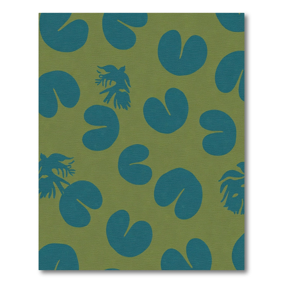 Teal Lily Pads Fern Forest Rug