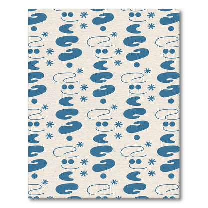 Blue Cartoon Smiley Kids Area Rug
