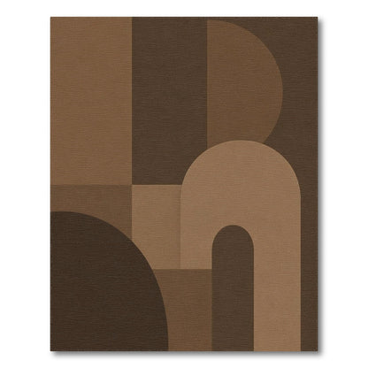 Modern Brown Geometric Arch Area Rug