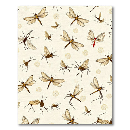 Golden Dragonfly Insects Natural Theme Rug