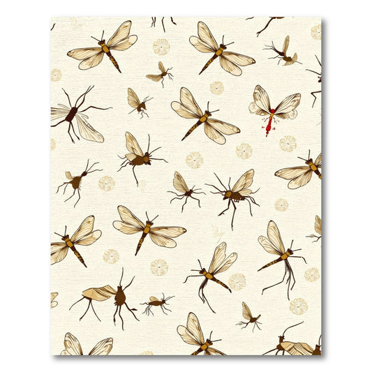 Golden Dragonfly Insects Natural Theme Rug