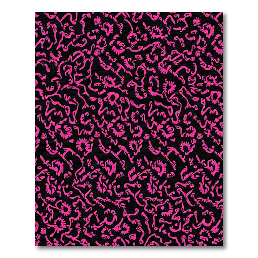 Hot Pink Abstract Organic Swirl Rug