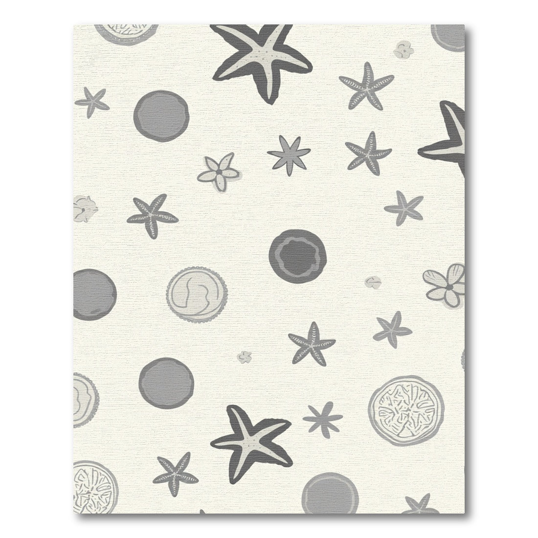 Grey Starfish Ocean Critter Scatter Rug