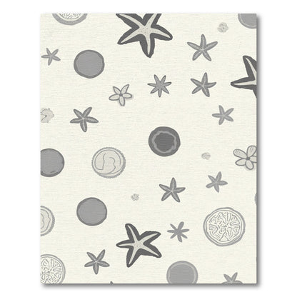 Grey Starfish Ocean Critter Scatter Rug