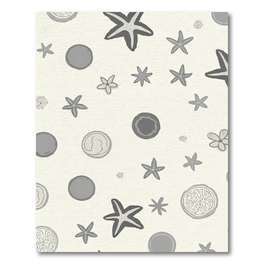 Grey Starfish Ocean Critter Scatter Rug