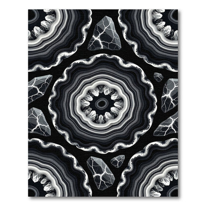 Monochrome Agate Crystal Overlay Rug
