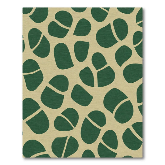 Deep Green Organic Pebble Layout Rug