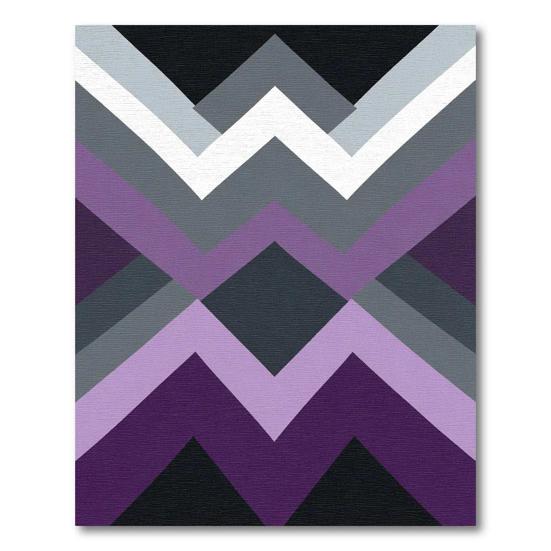Modern Purple Geometric Peaks Rug