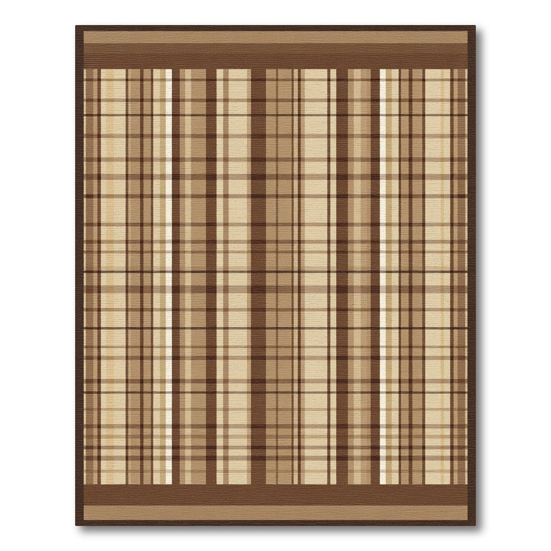 Warm Earth Tone Plaid Stripes Rug