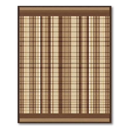 Warm Earth Tone Plaid Stripes Rug