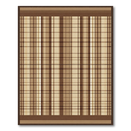 Warm Earth Tone Plaid Stripes Rug