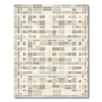 Neutral EarthTone Abstract Rectangles Rug