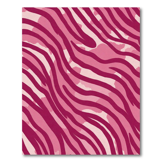 Pink Camouflage Zebra Stripes Rug