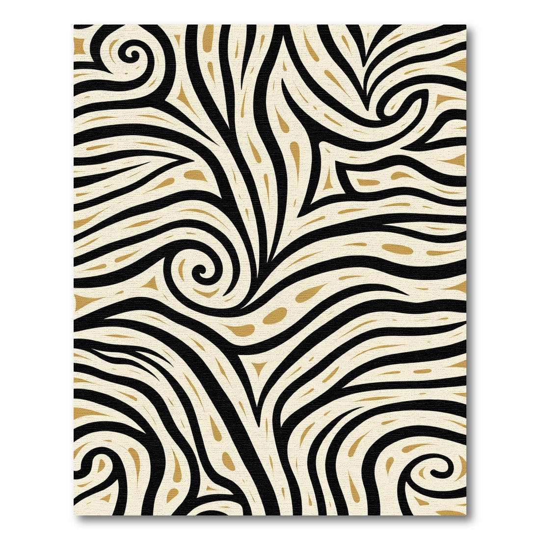 Black Gold Swirl Abstract Strokes Rug