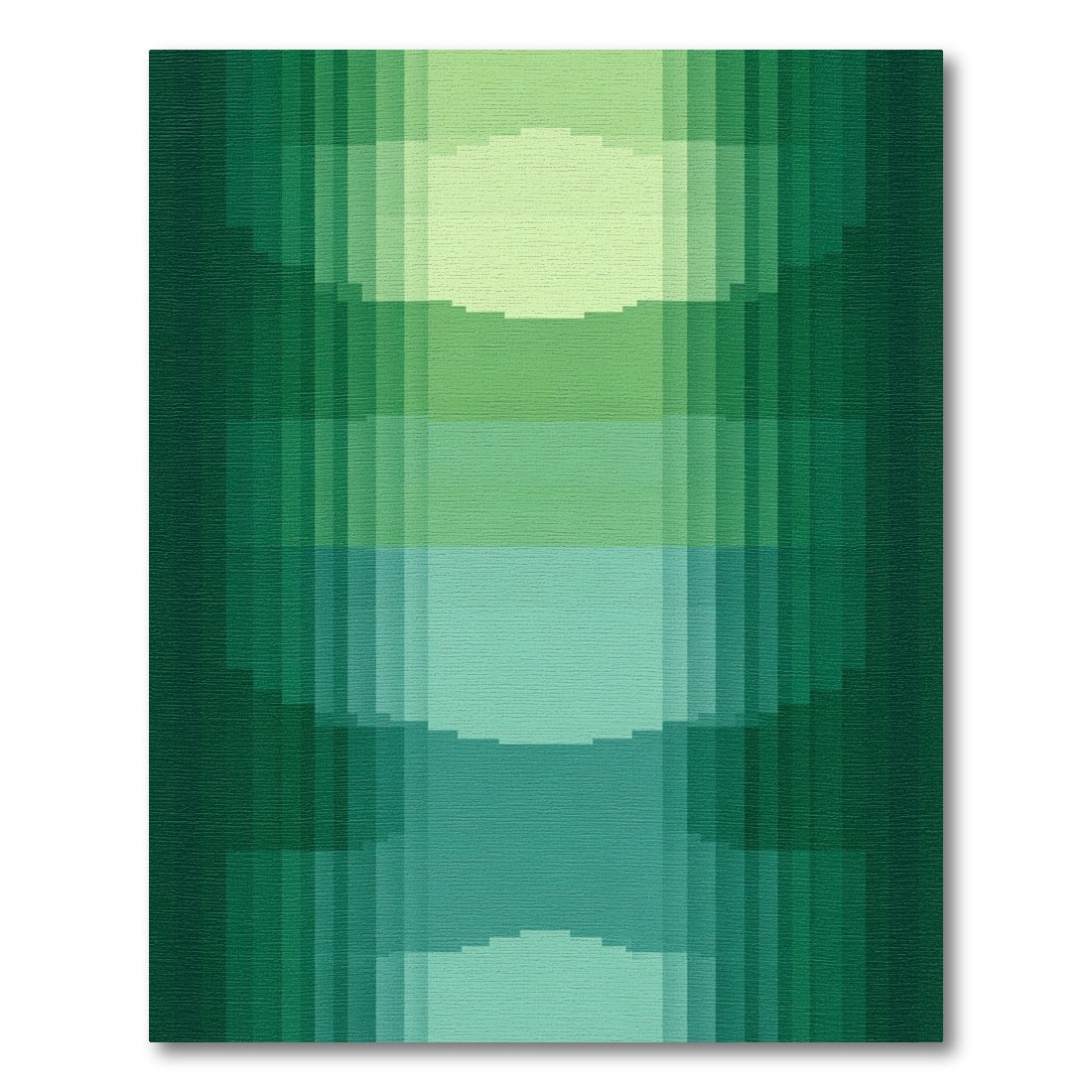 Emerald Green Pixelated Curves Rug