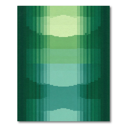 Emerald Green Pixelated Curves Rug