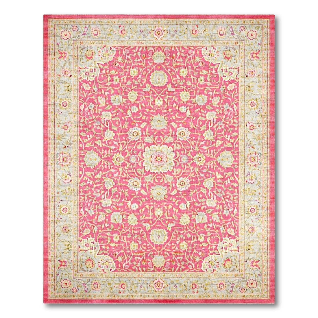 ODIKA Blush Pink Floral Medallion Rug