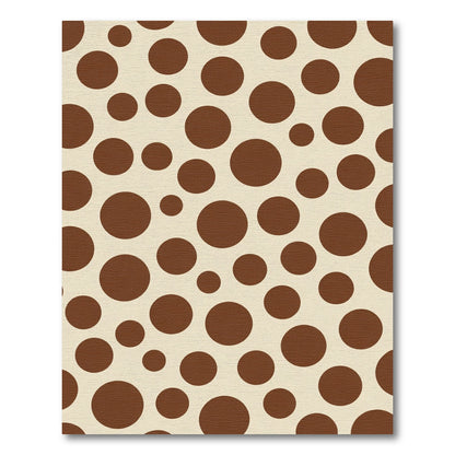 Cream Brown Polka Dot Collage Rug