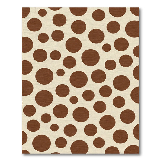 Cream Brown Polka Dot Collage Rug