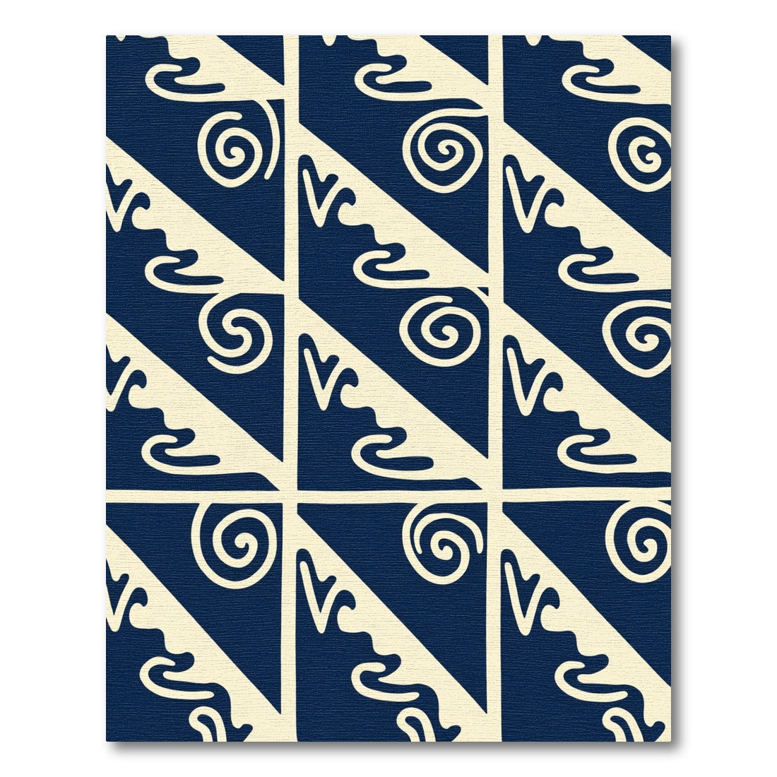 Navy Beige Jagged Organic Swirl Rug