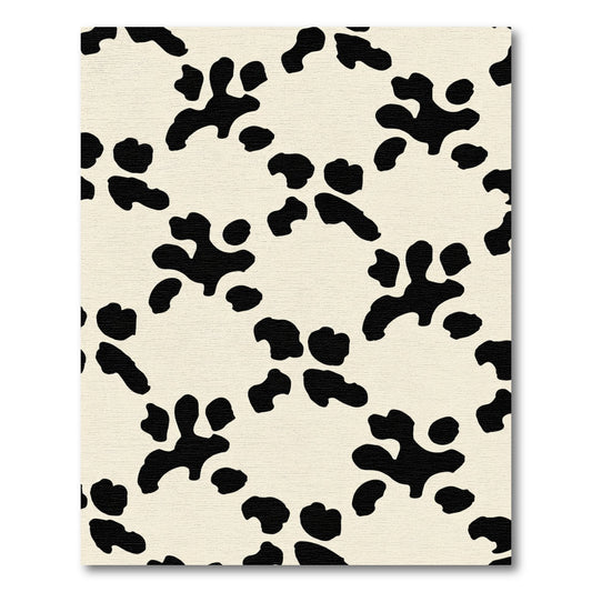 Black Cream Animal Spots Rug