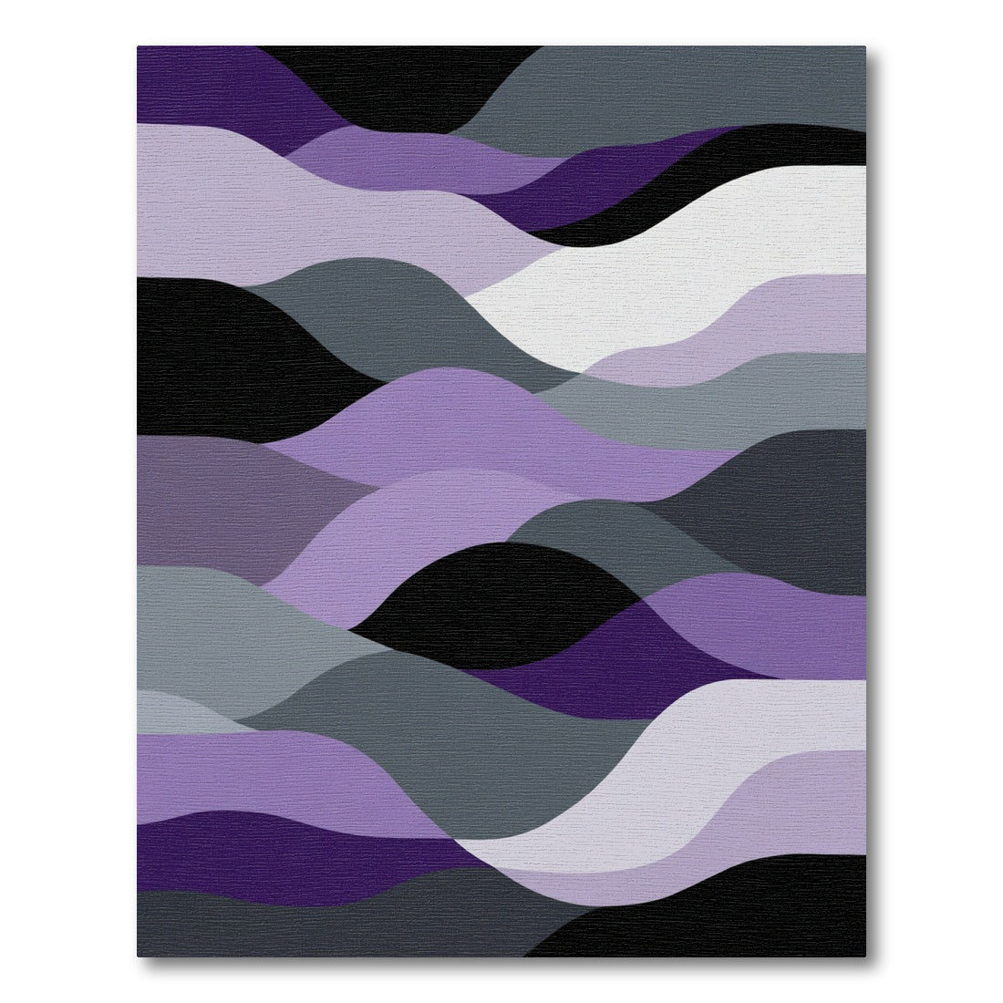 Purple Gray Abstract Wave Flow Rug