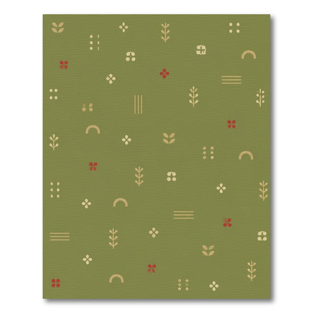 Green Boho Chic Washable Area Rug