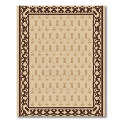 Cream Beige Ornamental Medallion Rug