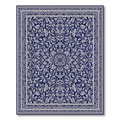 Navy Blue Floral Vintage No. 12 Area Rug