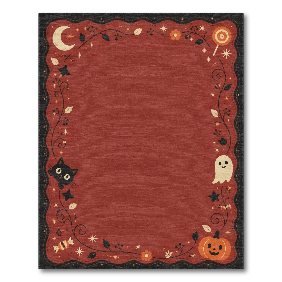 Red Halloween Kids Cartoon Area Rug