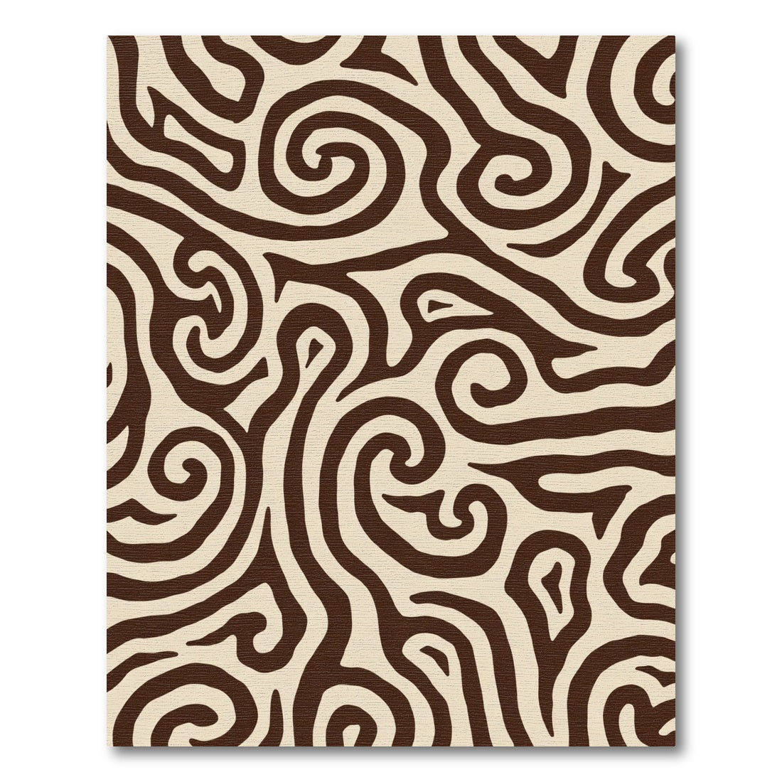 Dark Brown Organic Swirls Rug