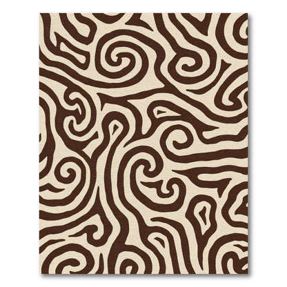 Dark Brown Organic Swirls Rug
